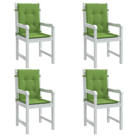 Vidaxx Stuhlkissen 4 Stück niedrige Rückenlehne 100x50x4 cm Stoff grün gemischt
