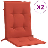 Vidaxx Stuhlkissen 2 Stück niedrige Rückenlehne 100x50x4 cm Stoff rot gemischt