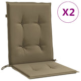 Vidaxx Stuhlkissen 2 Stück niedrige Rückenlehne 100x50x4 cm Stoff taupe meliert