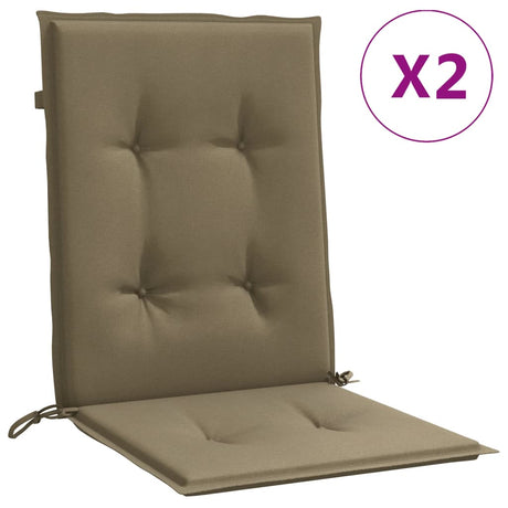 Vidaxx Stuhlkissen 2 Stück niedrige Rückenlehne 100x50x4 cm Stoff taupe meliert