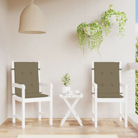 Vidaxx Stuhlkissen 2 Stück niedrige Rückenlehne 100x50x4 cm Stoff taupe meliert