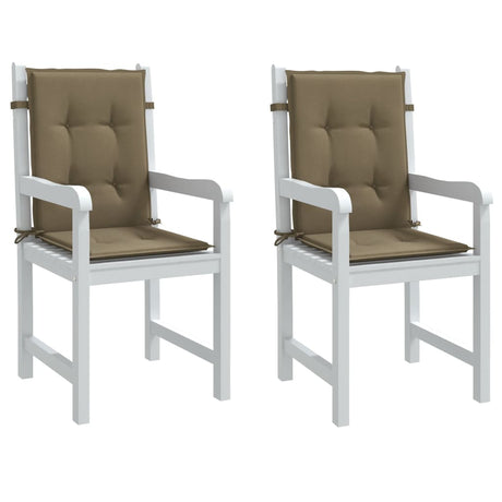 Vidaxx Stuhlkissen 2 Stück niedrige Rückenlehne 100x50x4 cm Stoff taupe meliert