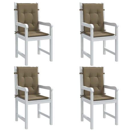 Vidaxx Stuhlkissen 4 Stück niedrige Rückenlehne 100x50x4 cm Stoff Melange Taupe