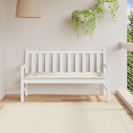 VidaXL Gartenbankauflage 150x50x7 cm Stoff gemischt creme