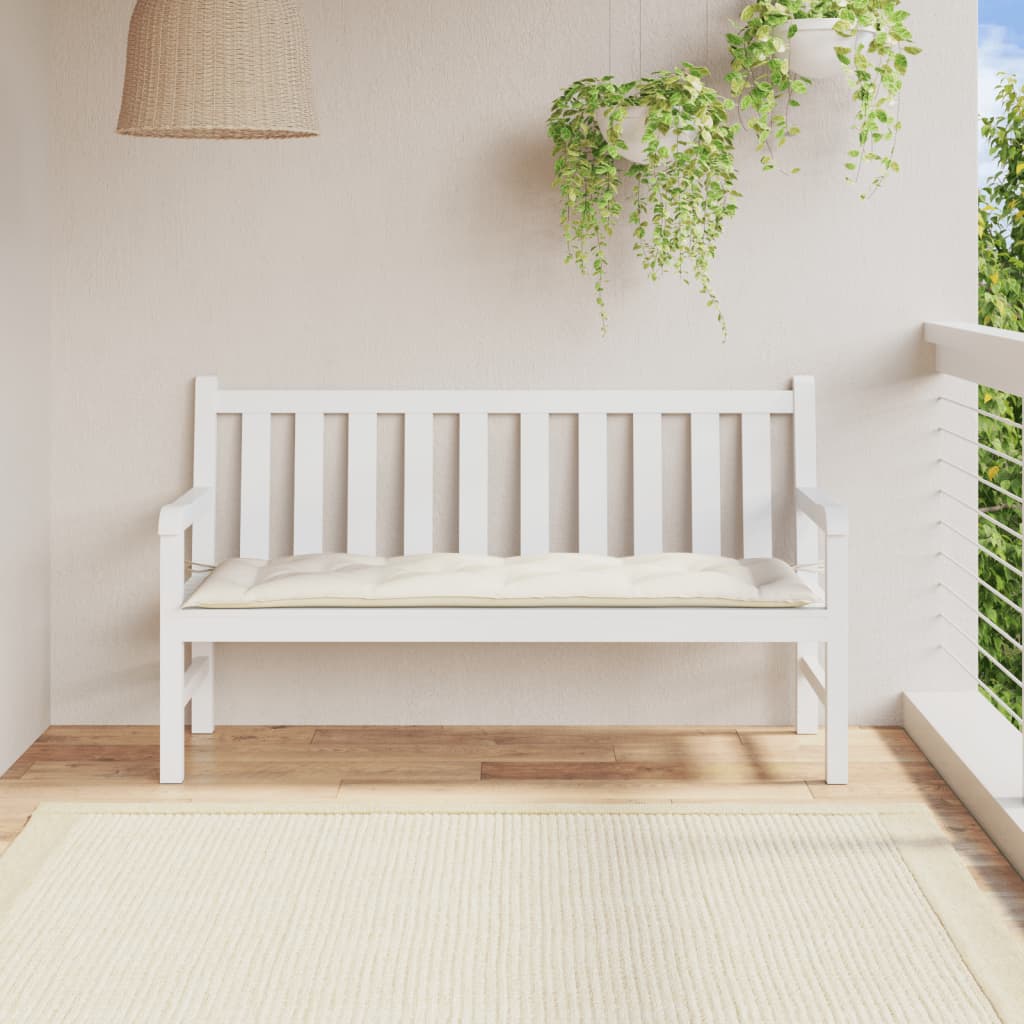 VidaXL Gartenbankauflage 150x50x7 cm Stoff gemischt creme
