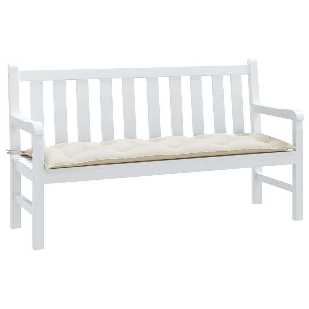 VidaXL Gartenbankauflage 150x50x7 cm Stoff gemischt creme