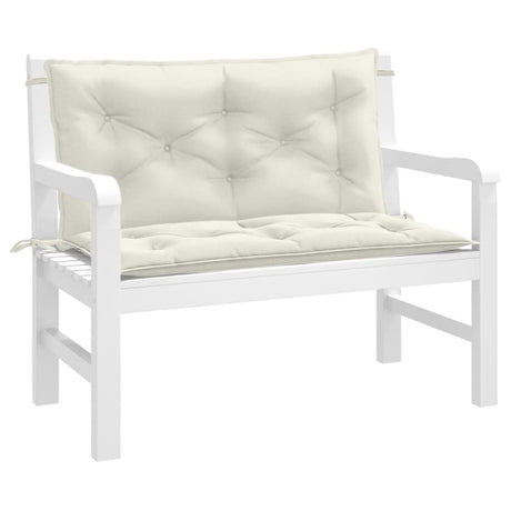 Vidaxx Gartenbankauflagen 2 Stück 100x50x7 cm Stoff gemischt creme