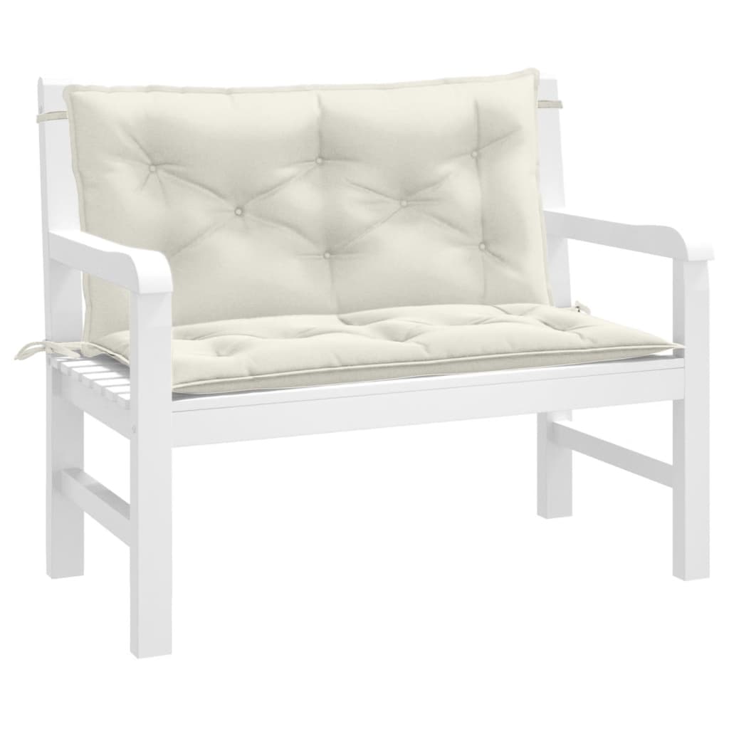 Vidaxx Gartenbankauflagen 2 Stück 100x50x7 cm Stoff gemischt creme