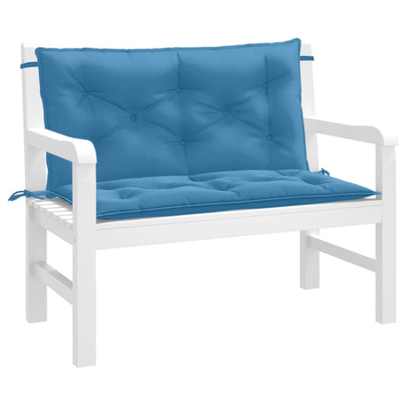 Vidaxx Gartenbankauflagen 2 Stück 100x50x7 cm Stoff blau gemischt