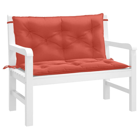 VidaXL Gartenbankauflagen 2 Stück 100x50x7 cm Stoff rot gemischt