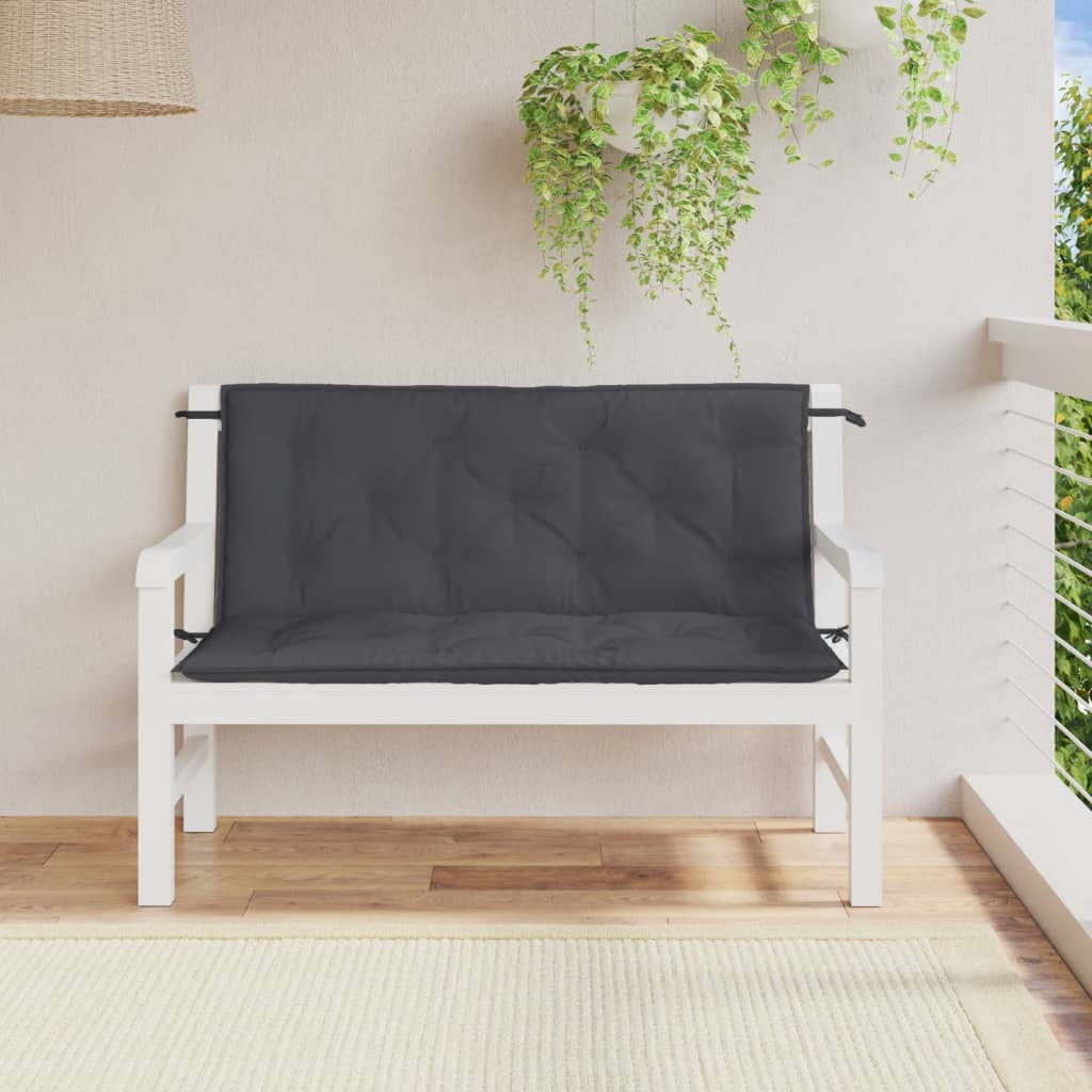 Vidaxx Gartenbankauflagen 2 Stück 120x50x7 cm Stoff Anthrazit gemischt