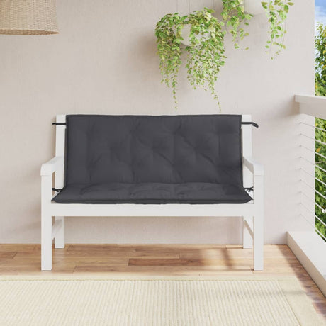 Vidaxx Gartenbankauflagen 2 Stück 120x50x7 cm Stoff Anthrazit gemischt