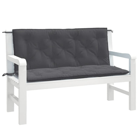 Vidaxx Gartenbankauflagen 2 Stück 120x50x7 cm Stoff Anthrazit gemischt