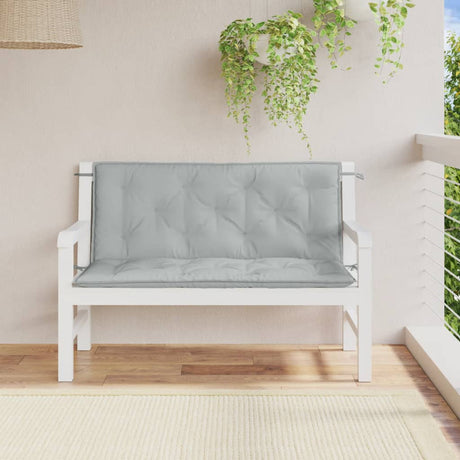 Vidaxx Gartenbankauflagen 2 Stück 120x50x7 cm Stoff hellgrau gemischt