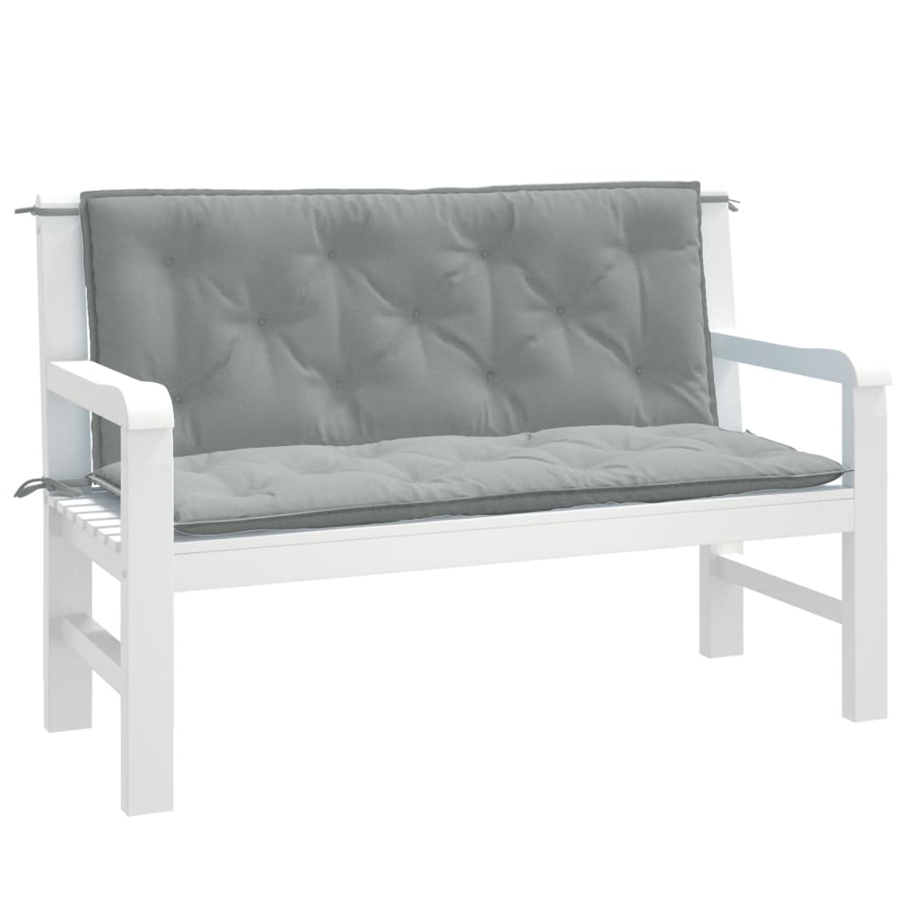 Vidaxx Gartenbankauflagen 2 Stück 120x50x7 cm Stoff hellgrau gemischt