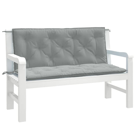 Vidaxx Gartenbankauflagen 2 Stück 120x50x7 cm Stoff hellgrau gemischt