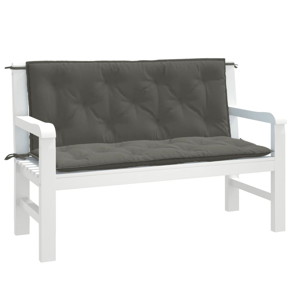 Vidaxx Gartenbankauflagen 2 Stück 120x50x7 cm Stoff dunkelgrau gemischt