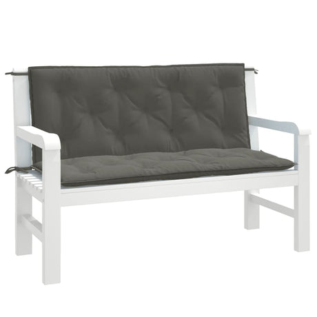 Vidaxx Gartenbankauflagen 2 Stück 120x50x7 cm Stoff dunkelgrau gemischt