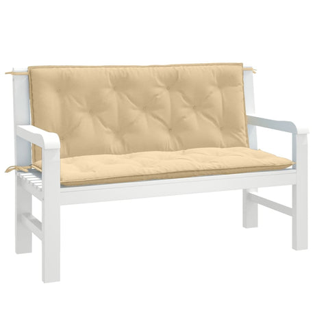 Vidaxx Gartenbankauflagen 2 Stück 120x50x7 cm Stoff beige gemischt