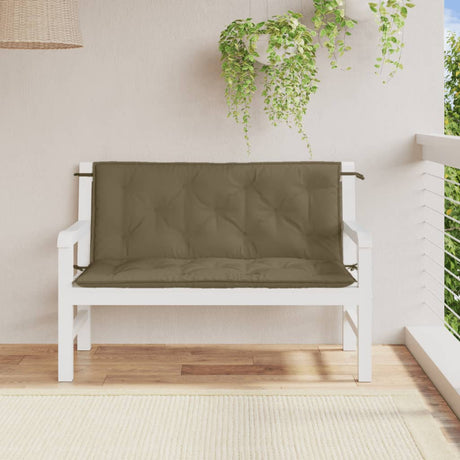 Vidaxx Gartenbankauflagen 2 Stk. 120x50x7 cm Stoff Taupe meliert