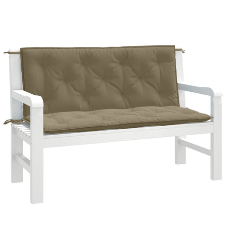 Vidaxx Gartenbankauflagen 2 Stk. 120x50x7 cm Stoff Taupe meliert