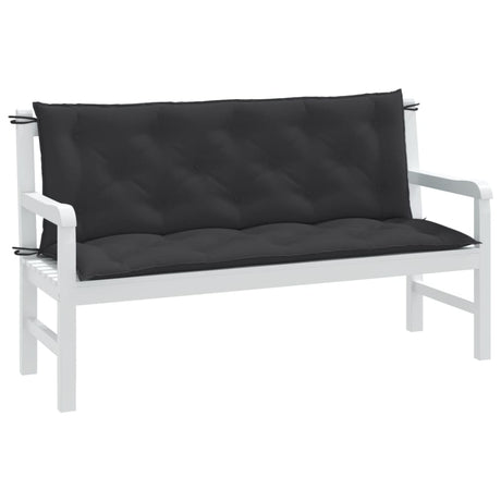 Vidaxx Gartenbankauflagen 2 Stück 150x50x7 cm Stoff Anthrazit gemischt
