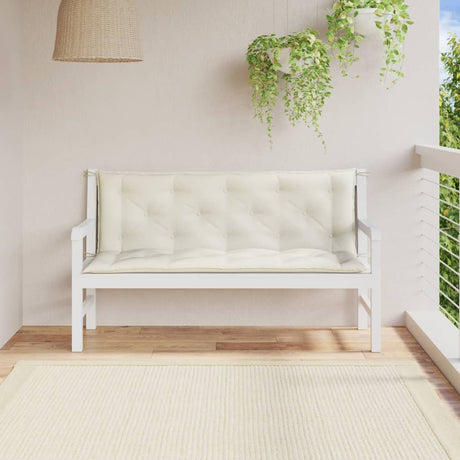 Vidaxx Gartenbankauflagen 2 Stk. 150x50x7 cm Stoff gemischt creme