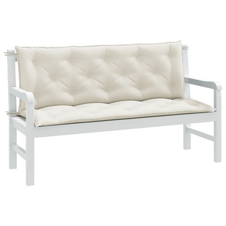 Vidaxx Gartenbankauflagen 2 Stk. 150x50x7 cm Stoff gemischt creme