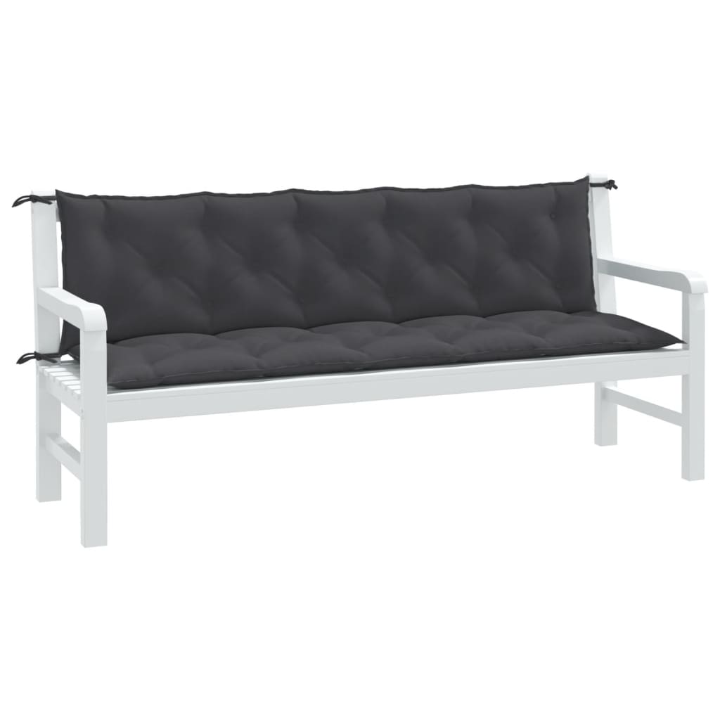Vidaxx Gartenbankauflagen 2 Stück 180x50x7 cm Stoff Anthrazit gemischt