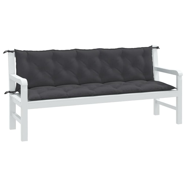 Vidaxx Gartenbankauflagen 2 Stück 180x50x7 cm Stoff Anthrazit gemischt