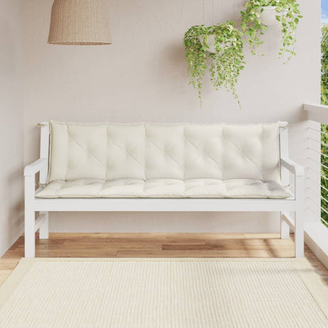 Vidaxx Gartenbankauflagen 2 Stück 180x50x7 cm Stoff gemischt creme