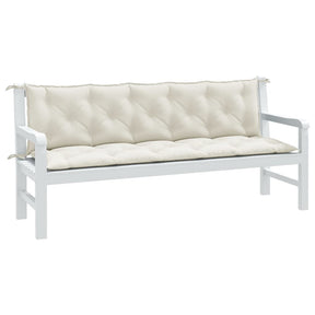 Vidaxx Gartenbankauflagen 2 Stück 180x50x7 cm Stoff gemischt creme