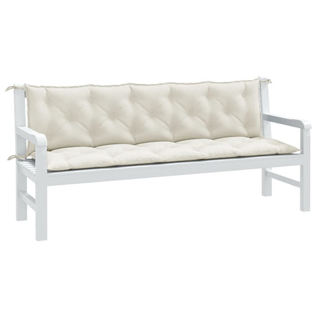 Vidaxx Gartenbankauflagen 2 Stück 180x50x7 cm Stoff gemischt creme