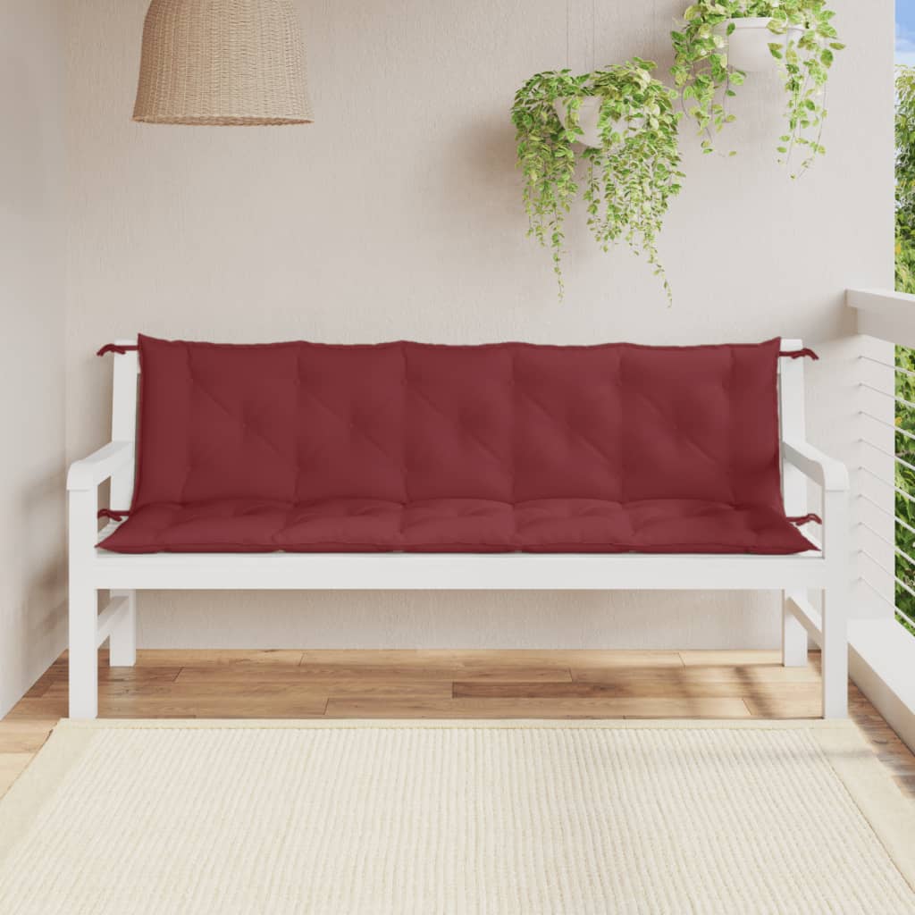 Vidaxx Gartenbankauflagen 2 Stk. 180x50x7 cm Stoff weinrot gemischt