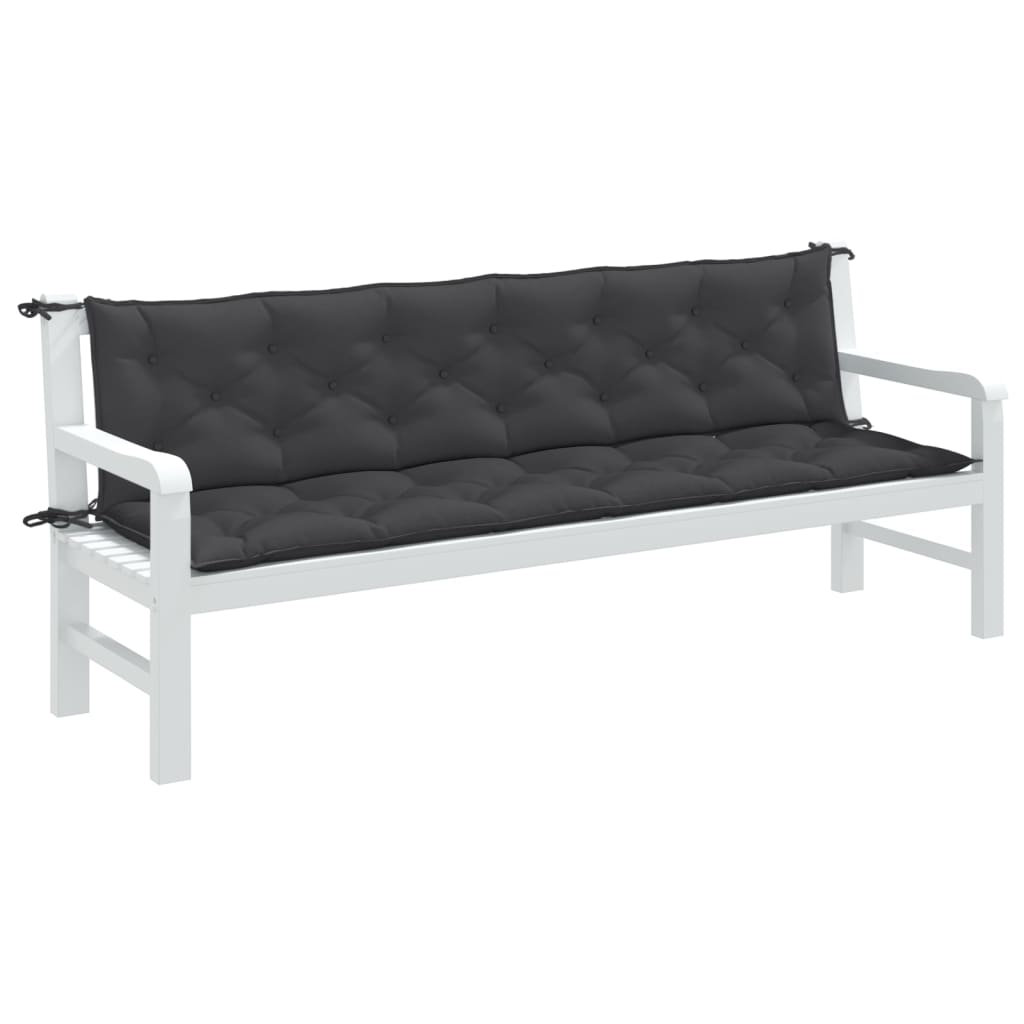 Vidaxx Gartenbankauflagen 2 Stück 200x50x7 cm Stoff gemischte Anthrazitfarbe