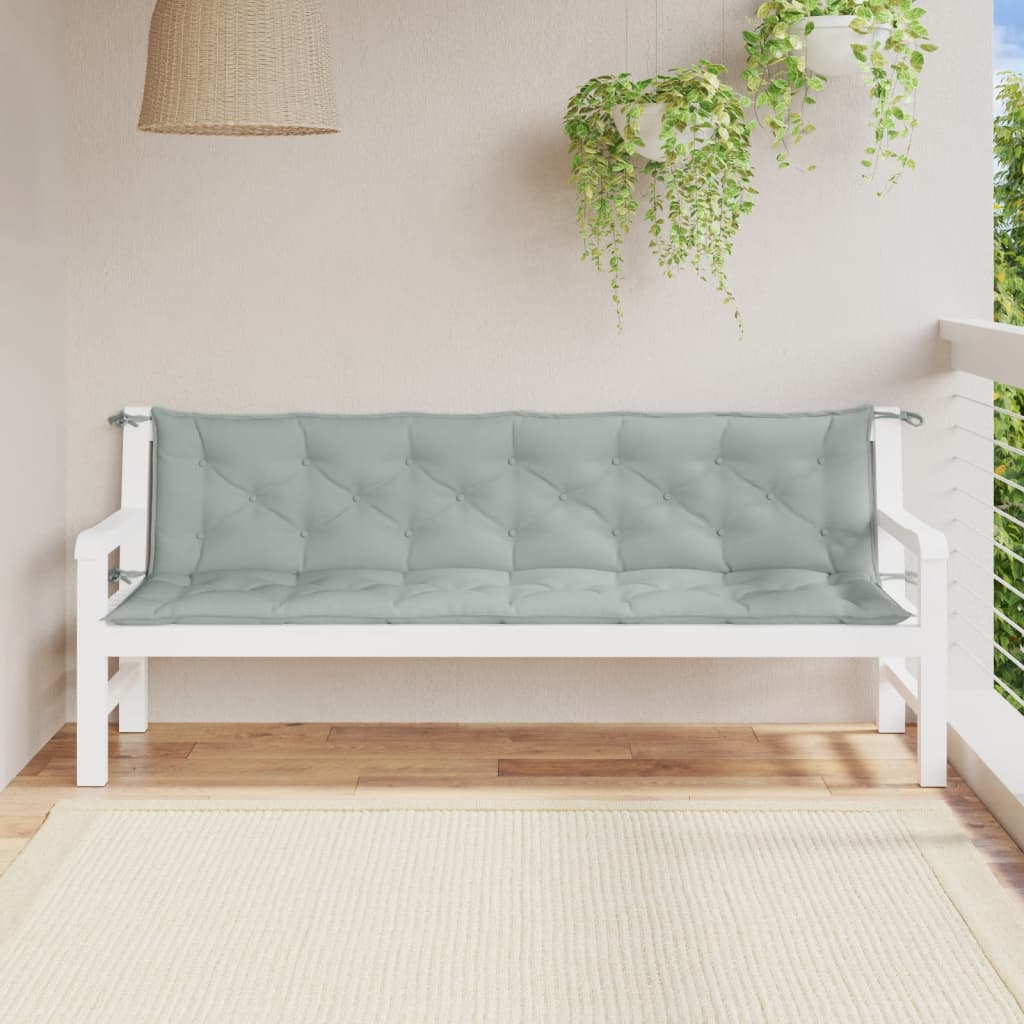 Vidaxx Gartenbankauflagen 2 Stück 200x50x7 cm Stoff hellgrau gemischt