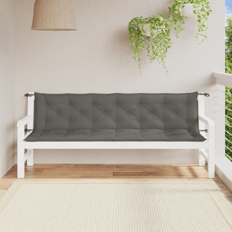 Vidaxx Gartenbankauflagen 2 Stück 200x50x7 cm Stoff dunkelgrau gemischt