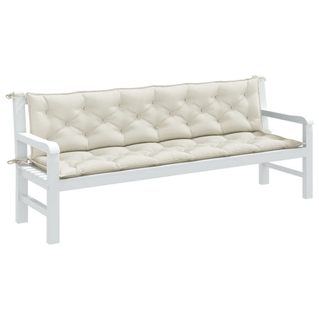 Vidaxx Gartenbankauflagen 2 Stk. 200x50x7 cm Stoff gemischt creme