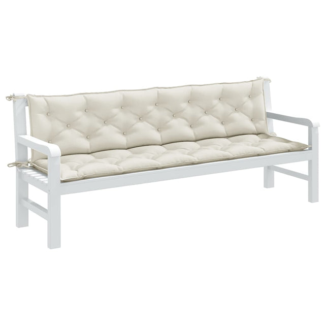 Vidaxx Gartenbankauflagen 2 Stk. 200x50x7 cm Stoff gemischt creme