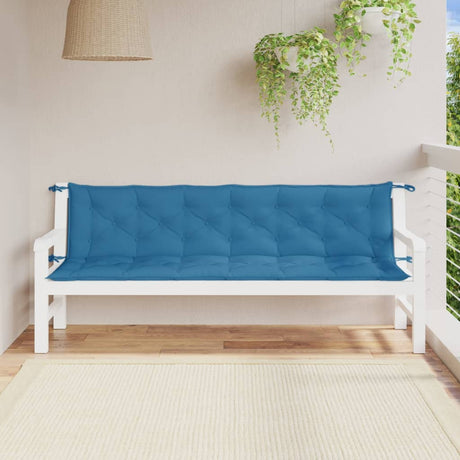 Vidaxx Gartenbankauflagen 2 Stück 200x50x7 cm Stoff blau gemischt