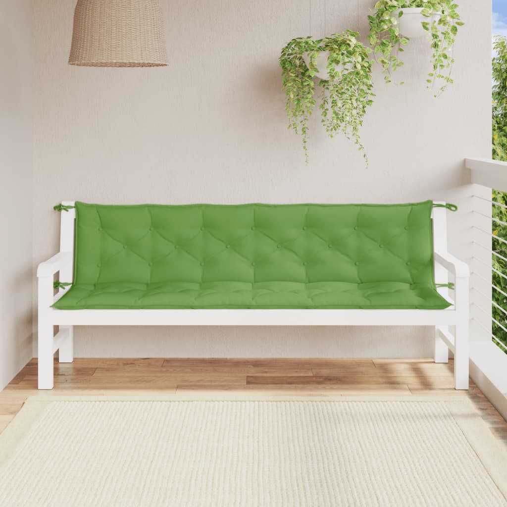 Vidaxx Gartenbankauflagen 2 Stk. 200x50x7 cm Stoff grün gemischt