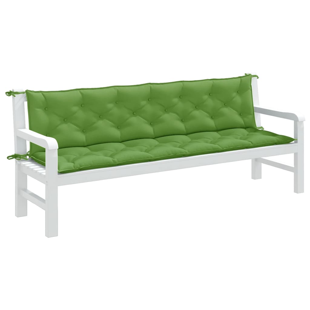 Vidaxx Gartenbankauflagen 2 Stk. 200x50x7 cm Stoff grün gemischt