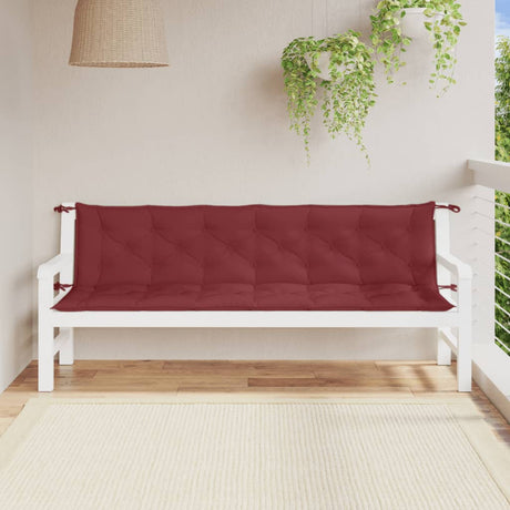 Vidaxx Gartenbankauflagen 2 Stk. 200x50x7 cm Stoff weinrot gemischt