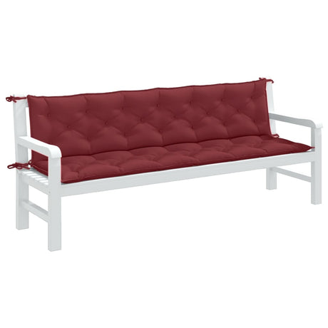 Vidaxx Gartenbankauflagen 2 Stk. 200x50x7 cm Stoff weinrot gemischt
