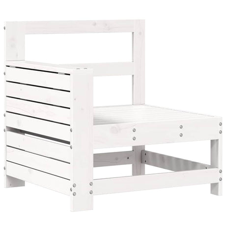 Vidaxl tuinbank met armleuning en klaptafel massief grenenhout wit