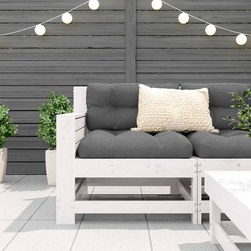 Vidaxl tuinbank met armleuning 69x62x70,5 cm massief grenenhout wit