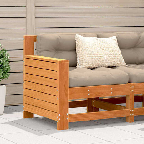 Vidaxl tuinbank met armleuning 69x62x70,5 cm grenenhout wasbruin