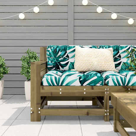 Vidaxl tuinbank met armleuning 69x62x70,5 cm geïmpregneerd grenenhout