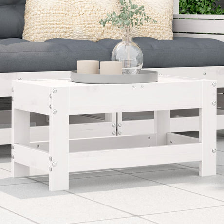 Vidaxl tuinvoetenbank 62x30x32 cm massief grenenhout wit