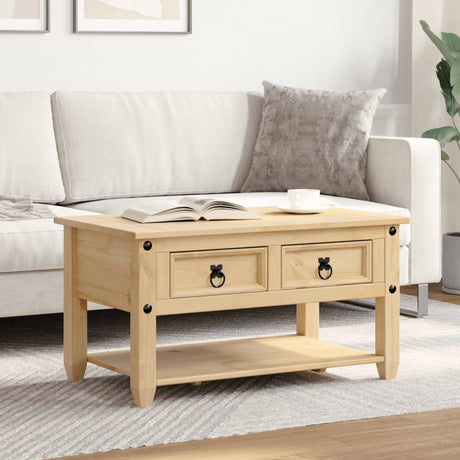 Vidaxl salontafel met lades corona 85x50x45 cm massief grenenhout